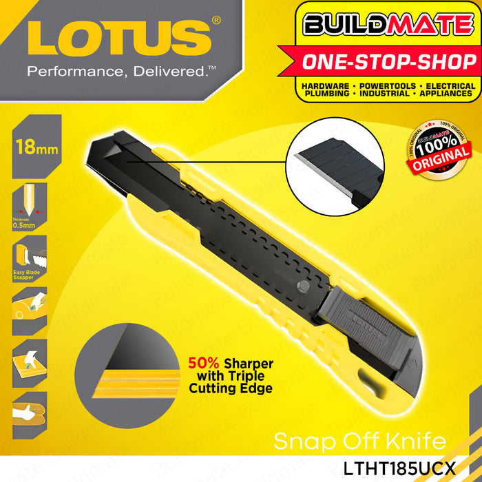 BUILDMATE Lotus Snap-Off Blade Knife 18MM | 19MM Handy Utility Cutter Retractable Razor for Arts LHT