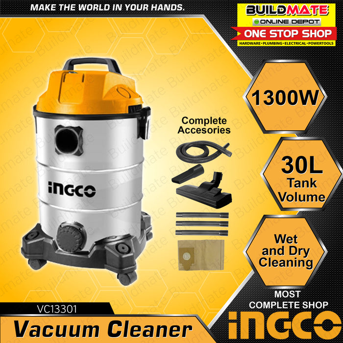 INGCO Wet and Dry Vacuum Cleaner 30L 1300W VC13301 •BUILDMATE• IPT