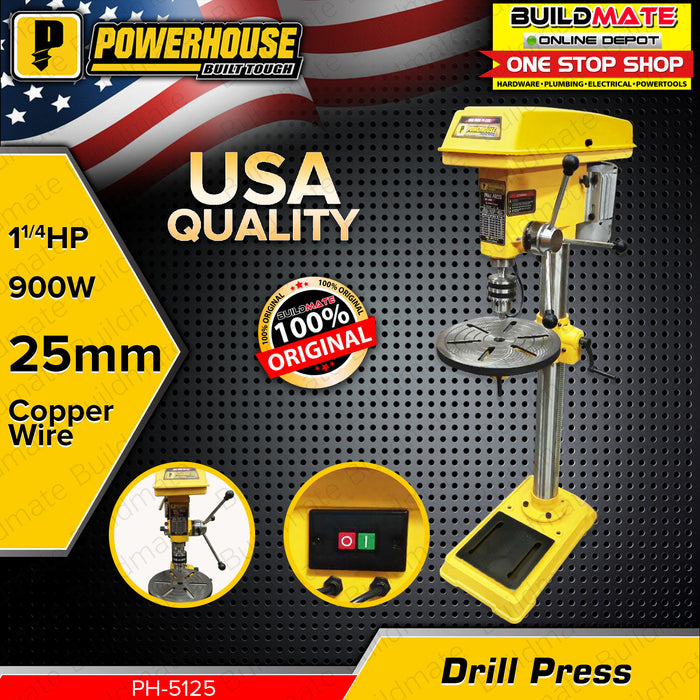 POWERHOUSE Drill Press 25mm 900W 1-1/4HP PH-5125 - BUILDMATE - PHPT