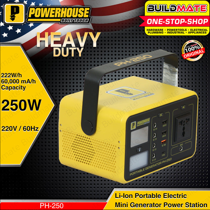 BUILDMATE Powerhouse Li-Ion Cordless Portable Electric Generator Power Station Bank  250W - 600W PHI