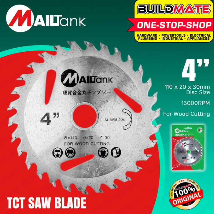 MAILTANK TCT Saw Blade for Wood Cutting 4" 30T •BUILDMATE•