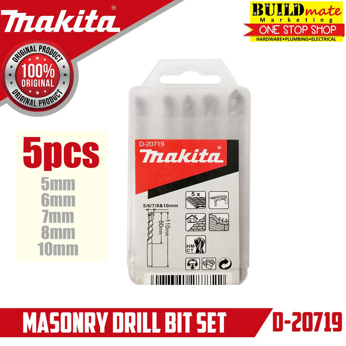 BUILDMATE Makita 5PCS/SET Masonry Drill Bit D-20719 SOLD PER SET