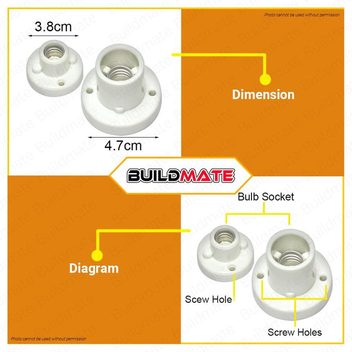 [WHOLESALE] BUILDMATE Omni 24pcs Candelabra Socket E12 / E14 Receptacle Ceiling Fixture Light Bulb Holder Socket SOLD PER SET