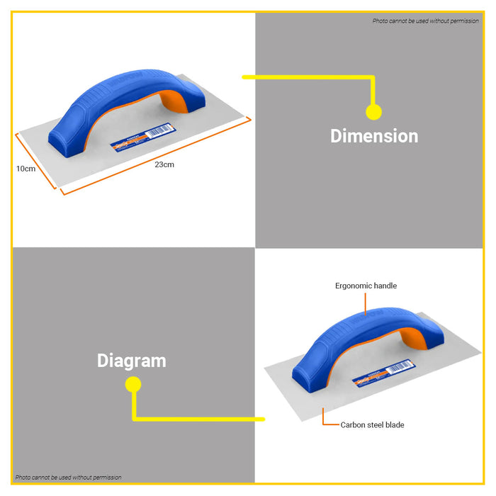 BUILDMATE Wadfow Plastering Trowel With / Without Teeth 230x100mm  Masonry Cement Trowel Rodela SOLD PER PIECE WPE3923 / WPE4923 - WHT