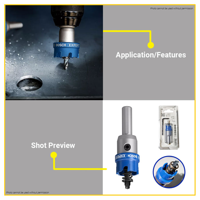 BUILDMATE Bosch TCT Hole Saw 20MM - 51MM Expert Sheet Metal Arbored for Drilling Metal Stainless BAX