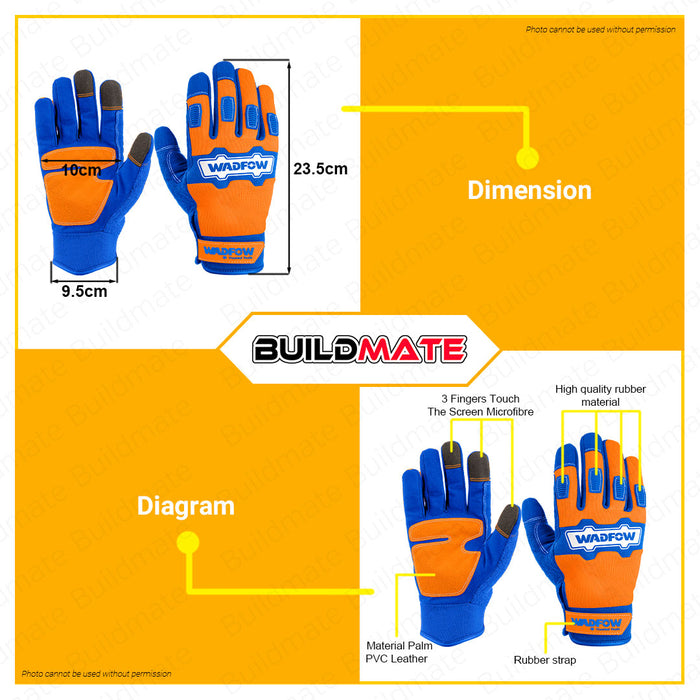 BUILDMATE Wadfow Mechanic Gloves XL 3 Fingers Utility Gloves, Safety Work Gloves, Knuckle Impacted Mechanic Gloves Safety Gloves Protective Gloves Durable Gloves WMG1E03 • WHT