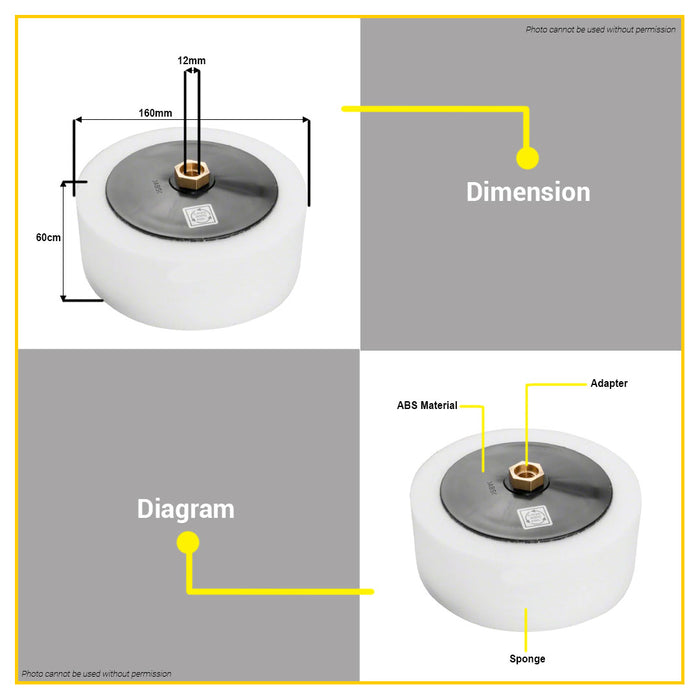 BUILDMATE Bosch 160MM Polishing Sponge with M14 Thread for Polishers for Sealants 1608613013 - BAX