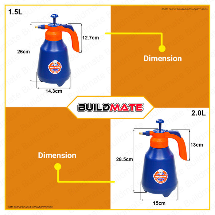 WADFOW Pressure Sprayer 1.5L | 2L [SOLD PER PIECE] Handheld Garden Pump Sprayer Water Spray Bottle Garden Sprayer Pressure Pump Sprayer with Adjustable Nozzle WRS1815 | WRS1820 •BUILDMATE• WHT