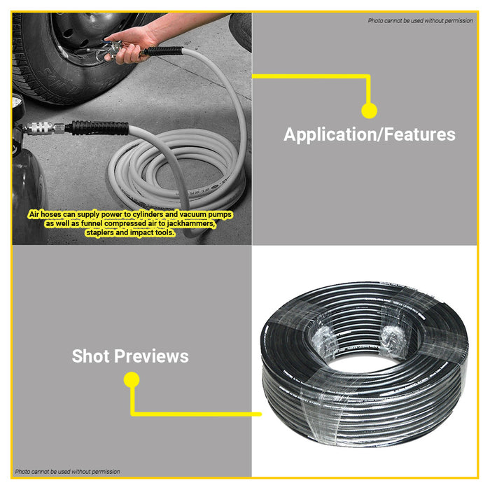 BUILDMATE Creston PVC Air Hose 300PSI Air Line Tubing Pneumatic Duct Hose Pipe Conduit for Air Compressor FR-3400