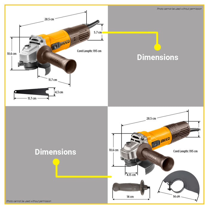 BUILDMATE Ingco Angle Grinder 5" M14 900W / 950W / 1100W Handheld Electric Polishing and Grinding Machine Power Tools - ICPT