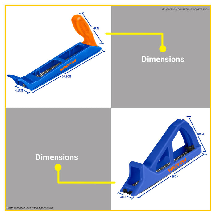 BUILDMATE Wadfow Surform / Block Plane 250MM Hand Wood Planer Smoothing Thin Shaving Woodworking Hand Tools WBP110 / WBP1102 - WHT