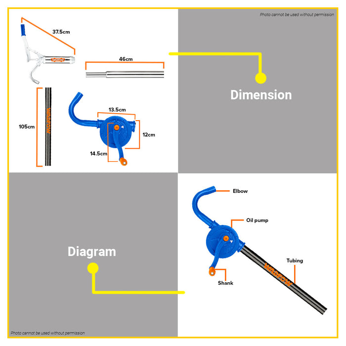 BUILDMATE Wadfow Manual Portable Hand Oil Pump 15L/Min - 25L/Min Pumping Speed WHY2515 WHY2525 WHT