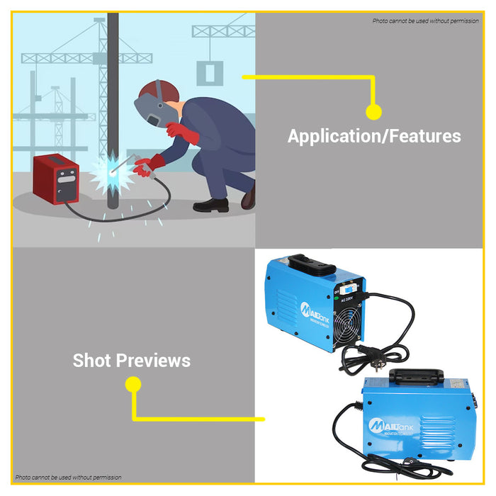 BUILDMATE Mailtank Inverter Welding Machine 320A Single Phase Portable Inverter Welder with Air Cooling Welding Tools SH83A MMA-320