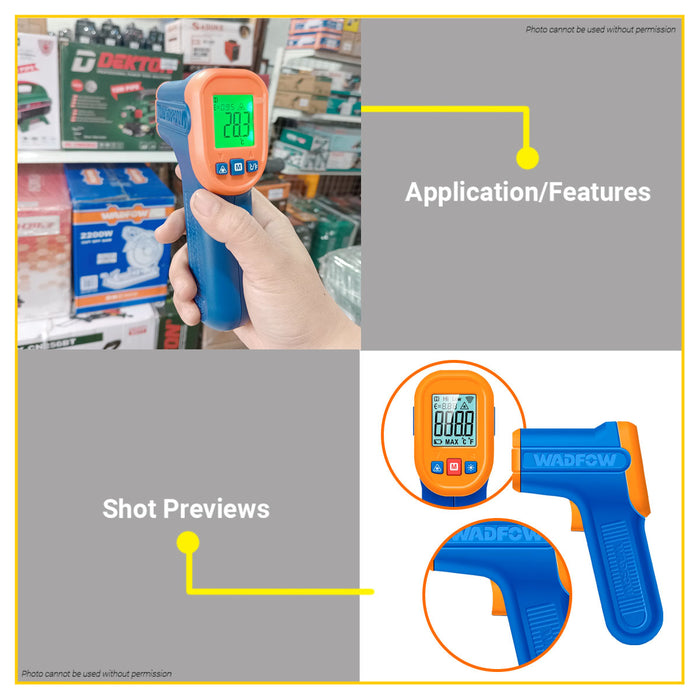 BUILDMATE Wadfow 50°C - 450°C Infrared Thermometer Temperature Auto Power Off WNT6501 - WPT