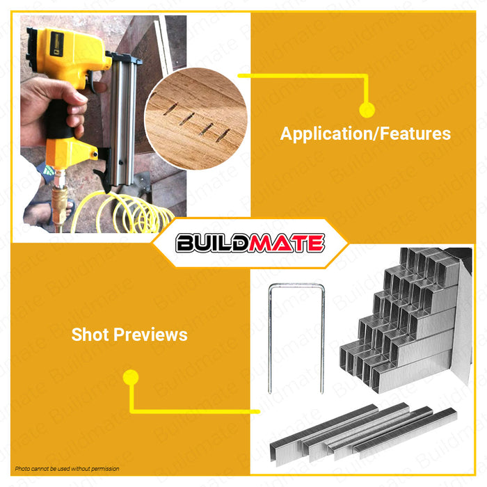 BUILDMATE Powerhouse Air Nailer U-Nails 10mm - 22mm U Shaped Nails U-Nails Staple Gun Tacker U Nail Brad Nails U Shaped Staple Nails U-Nails for Woodworking Framing Nailer Nails Pneumatic Nailer Nails • PTAA