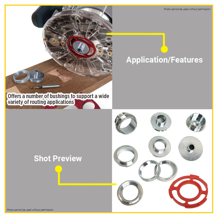 BUILDMATE Milescraft Metal Bushing Set Carbon Steel Imperial / Metric Router Machine Bushing Kit #1228 / #1278