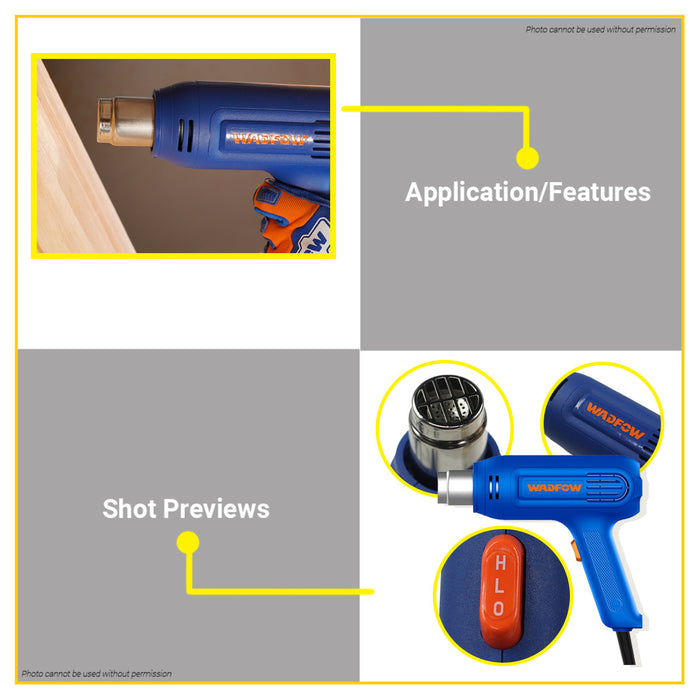 BUILDMATE Wadfow Heat Gun 1600W / 1800W Portable Hot Shrink Gun Air Dryer Plastic Blower Sealer with Nozzle WHG1514 / WHG1516 -  WPT