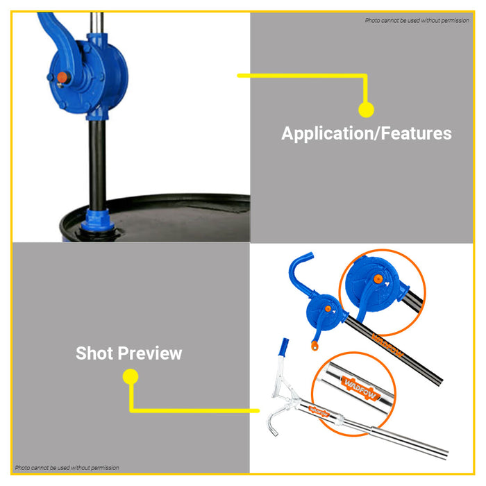 BUILDMATE Wadfow Manual Portable Hand Oil Pump 15L/Min - 25L/Min Pumping Speed WHY2515 WHY2525 WHT