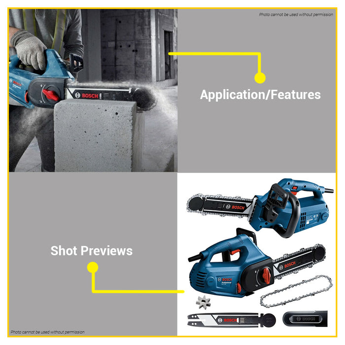 BUILDMATE Bosch 1200W General Purpose Saw AAC Concrete Block Cutter with Chain GAC 250 - BPT