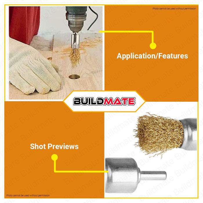 BUILDMATE Wadfow Wire Cup Brush Set 3 Inch 75mm Crimped