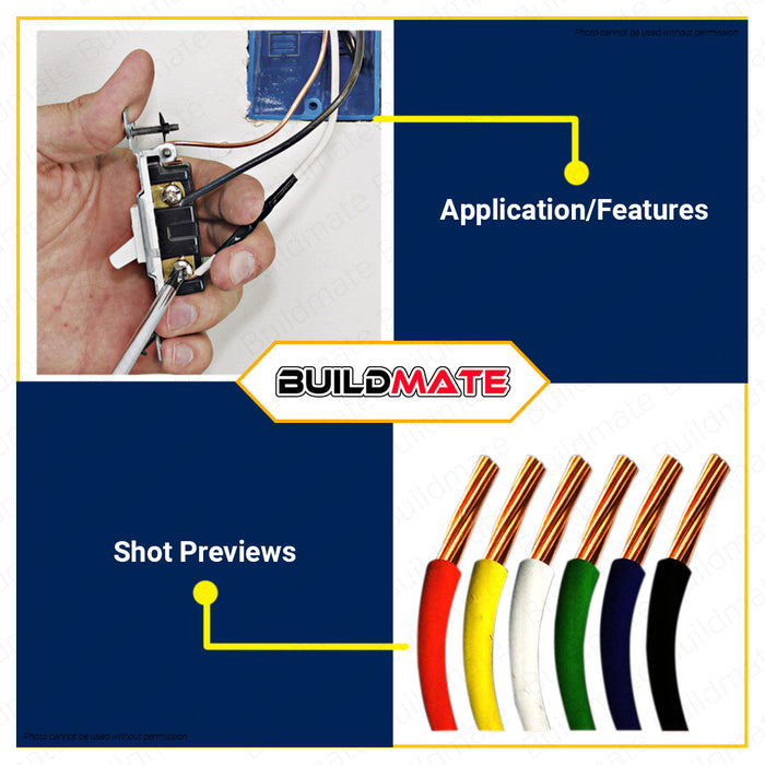 BUILDMATE Royu THHN / THWN-2 Stranded Wire Gauge #12 AWG 3.5mm2 150 Meters Electrical THHN Stranded Cable Wires Copper Lead Free Copper Wire Electrical Wire Copper Cable [SOLD PER BOX]