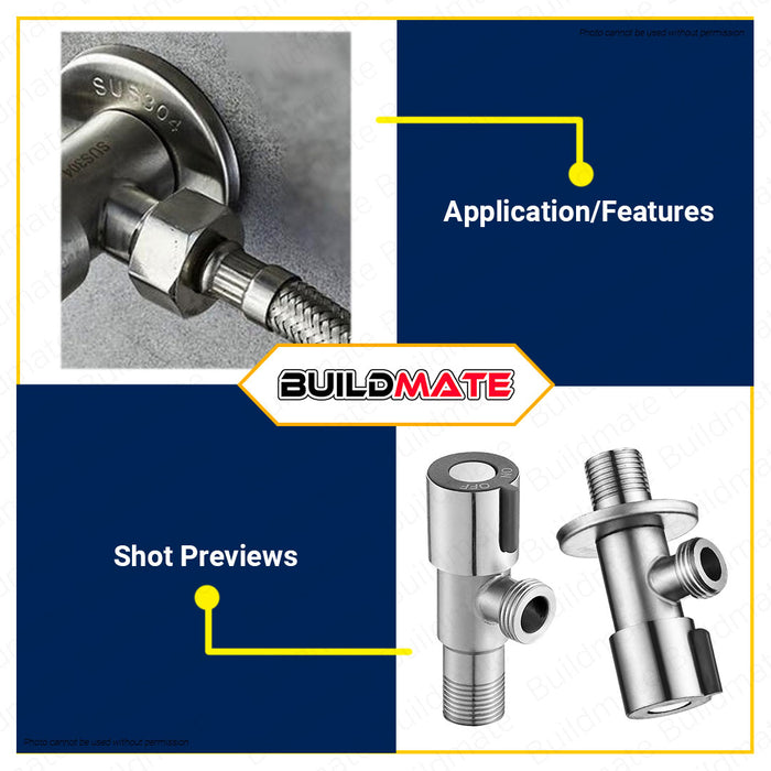 ANGLE VALVE 2-WAY M1/2 X M1/2 STAINLESS STEEL – CBK Hardware