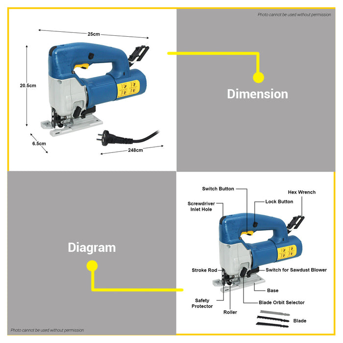 BUILDMATE Dong Cheng Electric Jigsaw 580W Wood Cutter Woodworking Cutting Edge Pull Hand Jig Saw Power Tools DMQ85