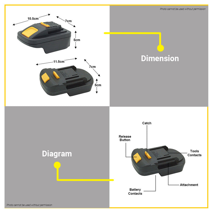 BUILDMATE Lotus Battery Adapter CX20 Battery to X18 System / X18 Battery to CX20 System for Cordless Tool XT100 / XT200  - LCPT