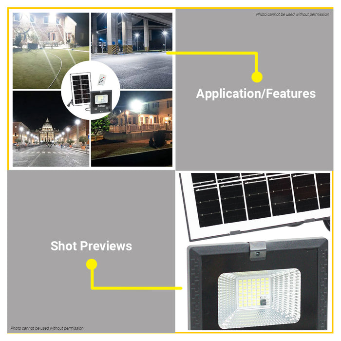 BUILDMATE Powerhouse LED Solar Flood Light 25W / 60W IP67 6500K Daylight Outdoor Weatherproof Solar Security Lamp PHE-SFL-SMD-IP67 - PHE