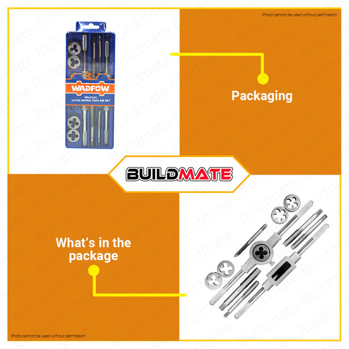 WADFOW Metric Tap And Die Set 12PCS | 20PCS [SOLD PER SET] Ratcheting Tap and Die Drive Tool w/ Case Threading Tool Set Threading Tap And Die Bits Set WAJ1L01 | WAJ1L02 •BUILDMATE• WHT