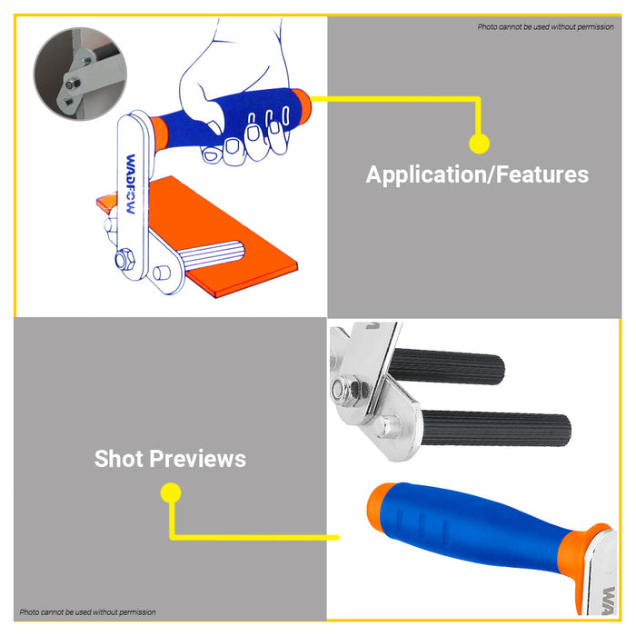 BUILDMATE Wadfow Wallboard Carrier Set Drywall Sheet Lifter Handle Carry Load for Plywood Panel Plasterboard Glass Board WTN2002 • WHT