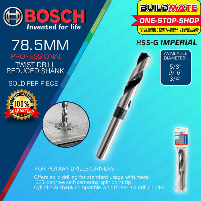 BUILDMATE Bosch 153MM Metal Twist Drill Bit - Ground Red Shank HSS-G 9/16 - 3/4 Inch for Rotary BAX