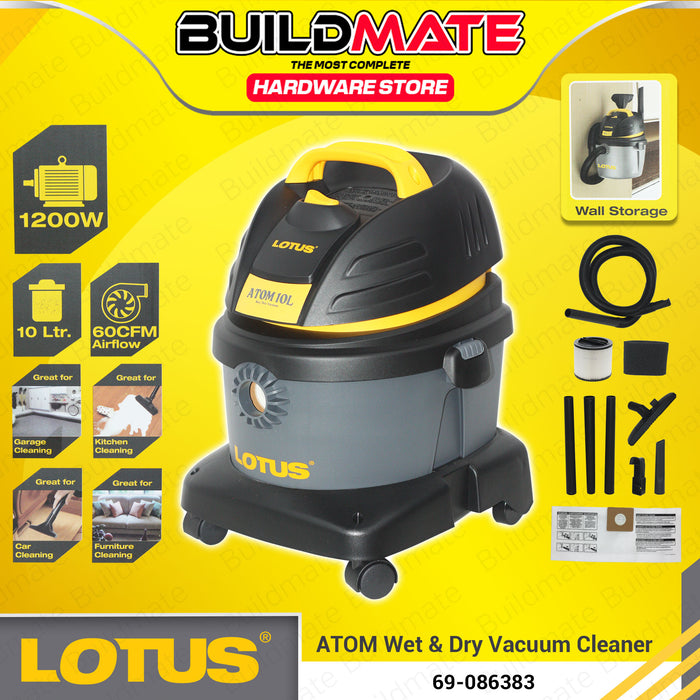 BUILDMATE Lotus Vacuum Cleaner Wet and Dry 1000W / 1200W for Dust Dirt Heavy Duty Self Cleaning Tools ATOM-4L 69-08636969 / ATOM-10L 69-086383 - LPT