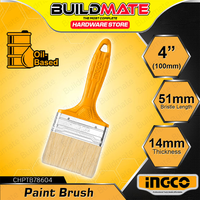 BUILDMATE Ingco Utility Paint Brush 1" - 4" Inch Oil Based Wall Painting Detailing Flat Bristle Brush SOLD PER PIECE - IHT