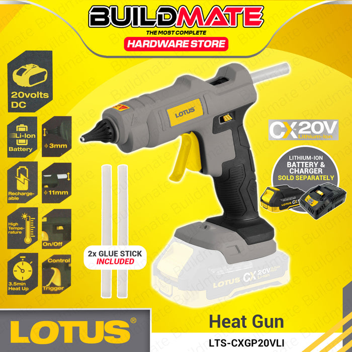 BUILDMATE Lotus Lithium-Ion Cordless Glue Gun 20V Max Rechargeable Hot Melt Gun for Crafting, DIY and Repair Projects UNIT ONLY CXGP20VLI - LCPT