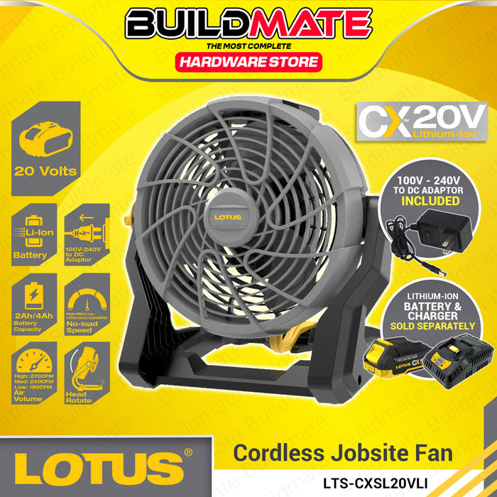 BUILDMATE Lotus 20V Max Lithium-Ion Cordless Jobsite Fan Rotatable Head Rechargeable Fan UNIT ONLY CXSL20VLI - LPT