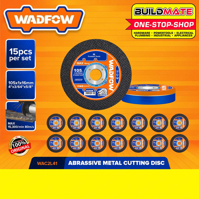 WADFOW 15PCS/SET Abrasive Metal Cutting Disc Wheel 4" Inch 105mm Saw Blade Metal Box Grinding Disc For Metal & Inox Metal Box Abrasive Metal Grinding Disc Grind Wheel For Angle Grinder Metal Cutter Cutting Disc WAC2L41 •BUILDMATE• WHT