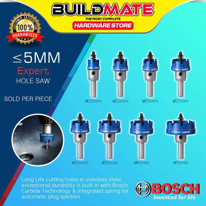 BUILDMATE Bosch TCT Hole Saw 20MM - 51MM Expert Sheet Metal Arbored for Drilling Metal Stainless BAX