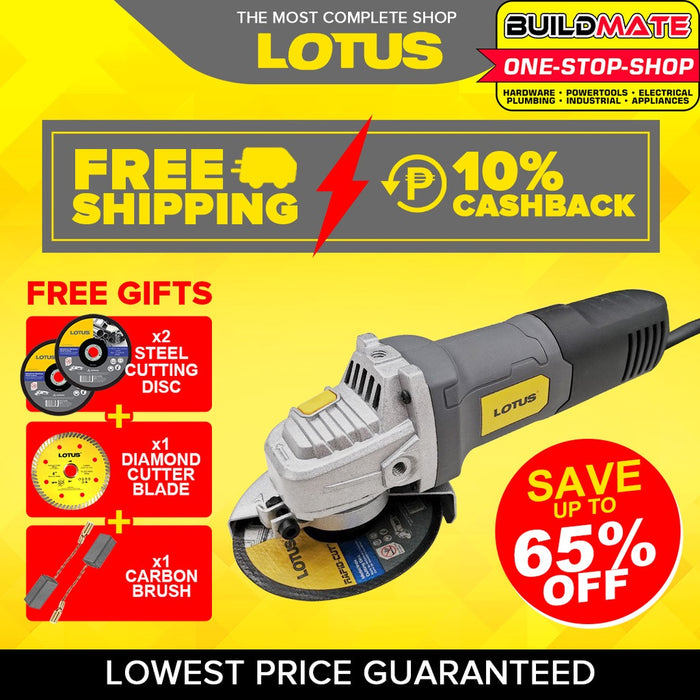 [COMBO F] BUILDMATE Lotus Angle Grinder 750W 4" Inch with Circular Saw 1500W LTCS1500X Power Tools Set - LPT