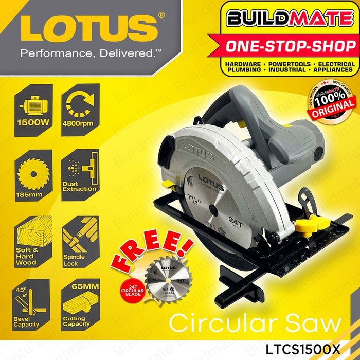 [COMBO F] BUILDMATE Lotus Angle Grinder 750W 4" Inch with Circular Saw 1500W LTCS1500X Power Tools Set - LPT