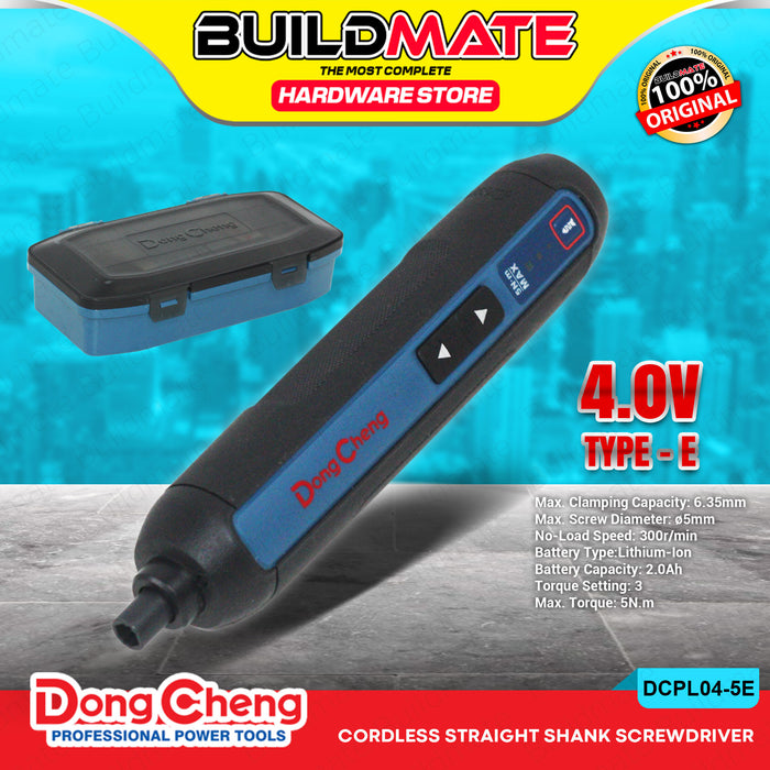 BUILDMATE Dong Cheng Lithium-Ion Cordless Straight Shank Screwdriver 4V Portable Handheld Rechargeable Screw Driver Tool Kit DC-DCPL04-5