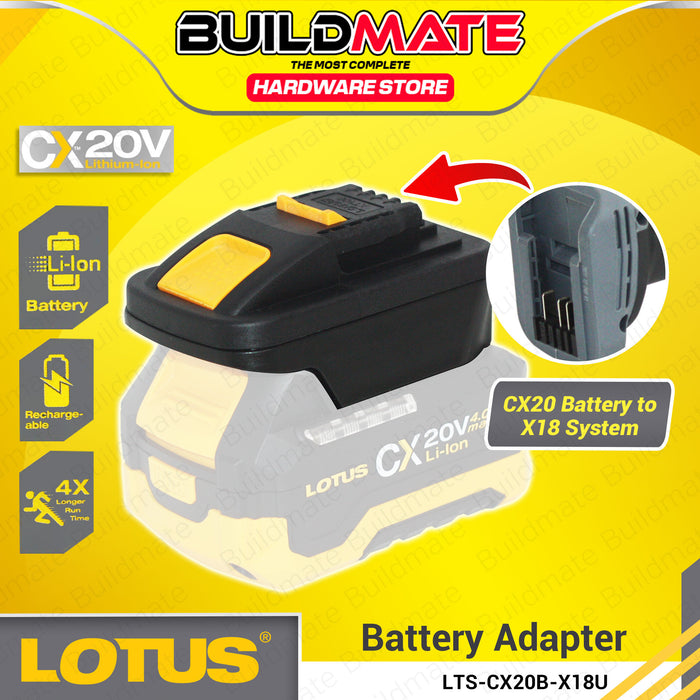 BUILDMATE Lotus Battery Adapter CX20 Battery to X18 System / X18 Battery to CX20 System for Cordless Tool XT100 / XT200  - LCPT