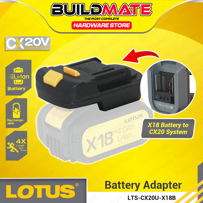 BUILDMATE Lotus Battery Adapter CX20 Battery to X18 System / X18 Battery to CX20 System for Cordless Tool XT100 / XT200  - LCPT