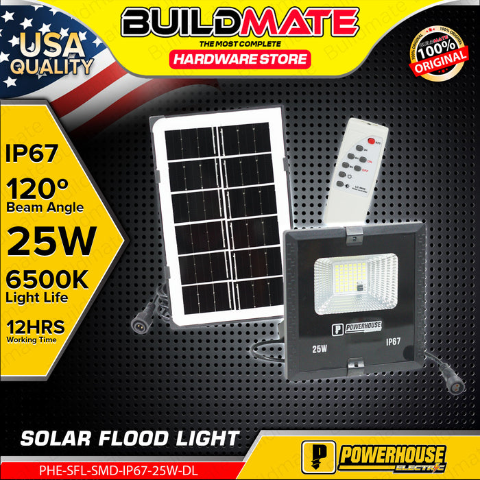 BUILDMATE Powerhouse LED Solar Flood Light 25W / 60W IP67 6500K Daylight Outdoor Weatherproof Solar Security Lamp PHE-SFL-SMD-IP67 - PHE