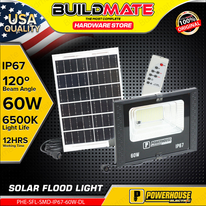 BUILDMATE Powerhouse LED Solar Flood Light 25W / 60W IP67 6500K Daylight Outdoor Weatherproof Solar Security Lamp PHE-SFL-SMD-IP67 - PHE