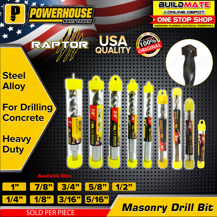 POWERHOUSE Masonry Concrete Drill Bit 1/8" | 1/4" Inch Alloy Triangle Drill Bits Concrete Drill Bit Ceramic Tile Drill Bits Carbide Tip / Point Angle Multi-Function Metal Drill for Drilling Concrete •BUILDMATE• PTAA