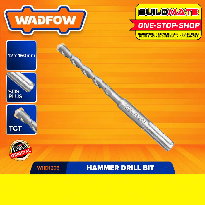 WADFOW Hammer Rotary SDS Plus Drill Bit 110mm | 160mm [SOLD PER PIECE] Hammer Drill Bits Carbide Masonry Drill Bit For Brick, Stone, and Concrete WHD1204 | WHD1205 | WHD1206 | WHD1207 | WHD1208 | •BUILDMATE• WHT