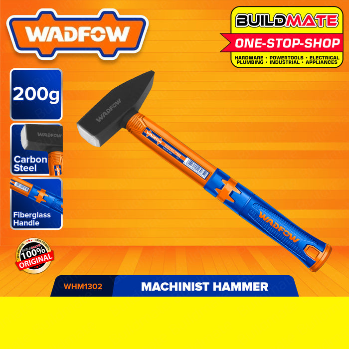 WADFOW 200g Machinist Hammer Metal Hammer Fiberglass Handle 45# Carbon Steel WHM1302 •BUILDMATE• WHT