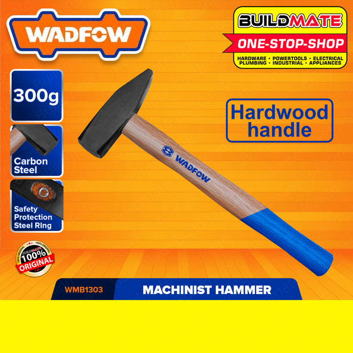 WADFOW 300g Machinist Hammer Hardwood Handle Drop-forged Hammerhead Steel WMB1303 •BUILDMATE• WHT