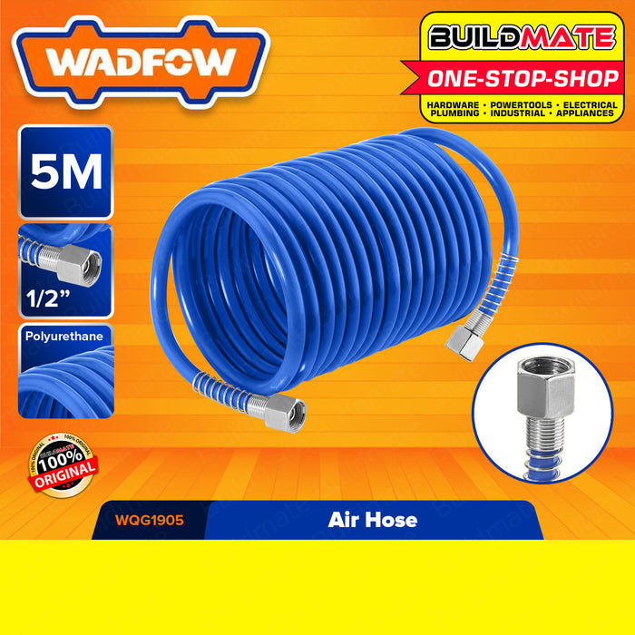 BUILDMATE Wadfow Air Hose 5M with Solid Brass Couplings Tool Daily Air Hose Kit Breathing Air Hose Compressed Air Hose for Compressor Quick-Connect Hose Air Compressor Hose WQG1905 • WHT